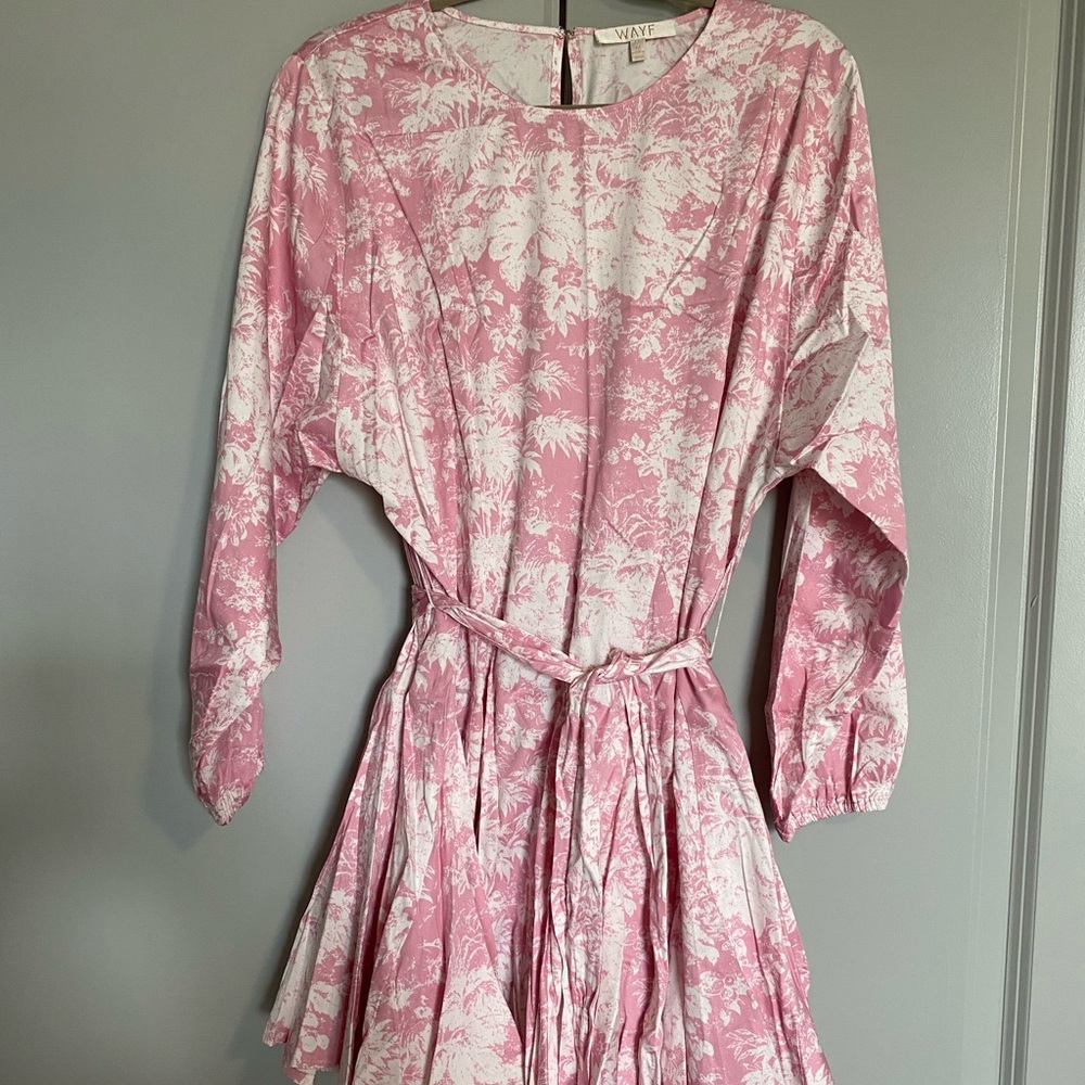 Vans Pink Pleated Tie Front Sundress